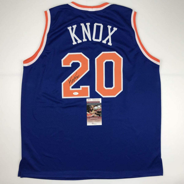 Autographed/Signed Kevin Knox New York Blue Basketball Jersey JSA COA
