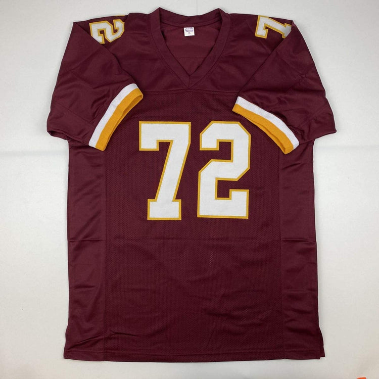 Autographed/Signed Dexter Manley Washington Burgundy Football Jersey JSA COA