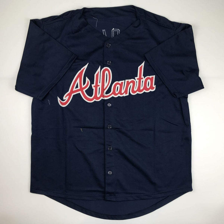 Autographed/Signed John Smoltz Atlanta Blue Baseball Jersey JSA COA