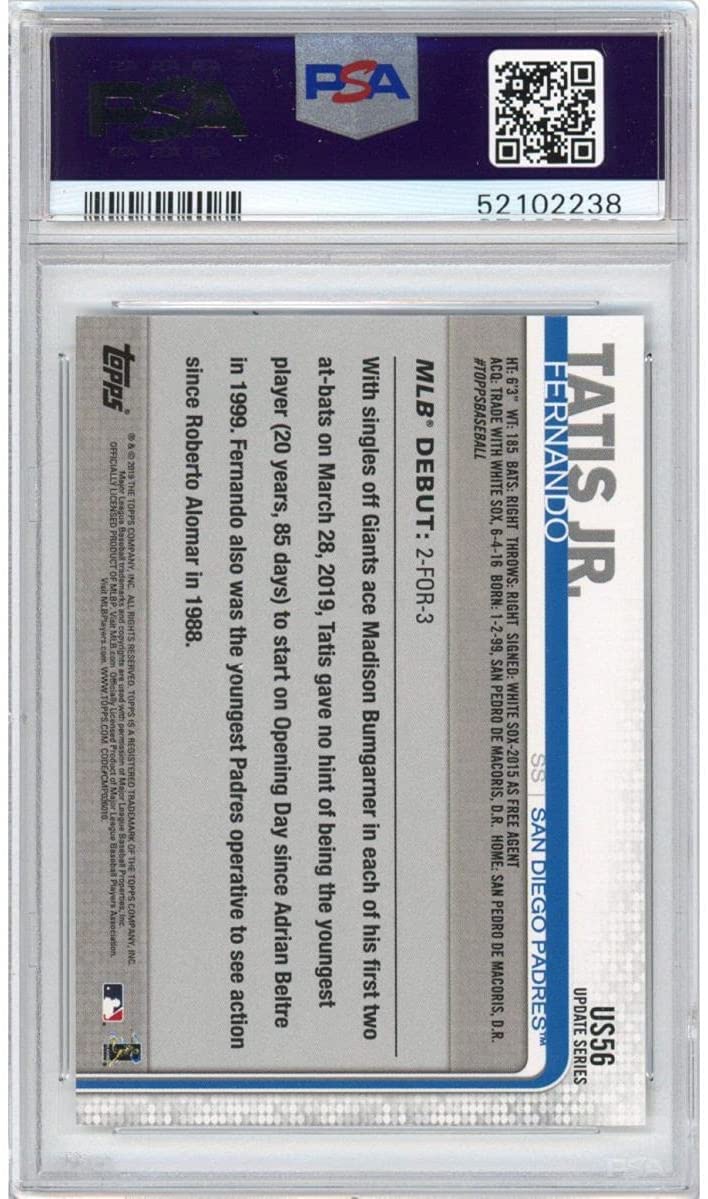 Graded 2019 Topps Update Fernando Tatis Jr. #US56 Rookie RC Baseball Card PSA 10 Gem Mint