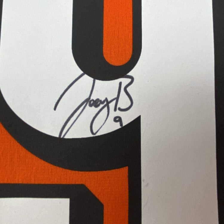 Framed Autographed/Signed Joe Burrow 33x42 Cincinnati Bengals Orange Authentic Nike Game Football Jersey Fanatics COA