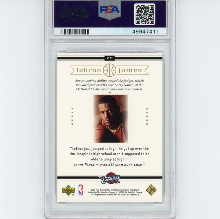 Graded 2003-04 Upper Deck LeBron James #22 Box Set Rookie RC Basketball Card PSA 10 Gem Mint