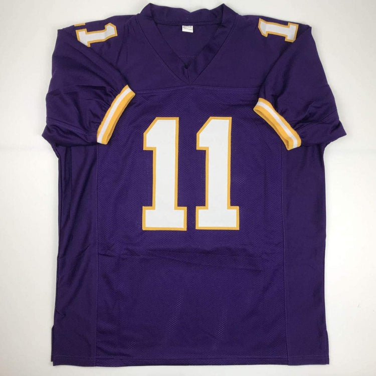 Autographed/Signed Daunte Culpepper Minnesota Purple Football Jersey Schwartz Sports COA Holo Only