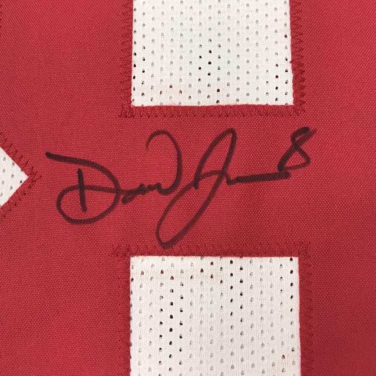 Framed Autographed/Signed Daniel Jones 33x42 New York White Football Jersey Beckett BAS COA