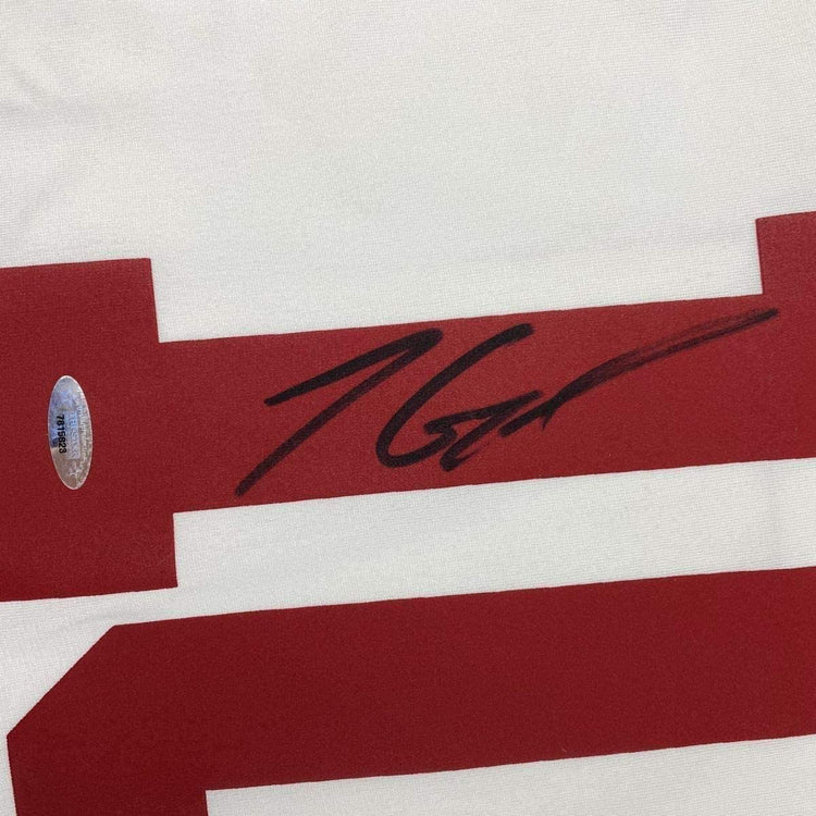 Framed Autographed/Signed Jimmy Garoppolo 33x42 San Francisco White Football Jersey Tristar COA