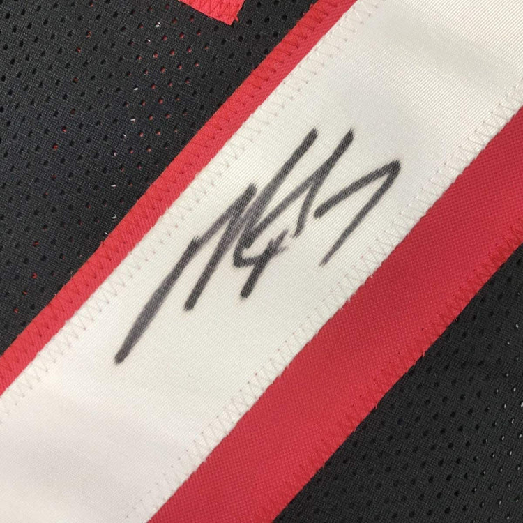 Autographed/Signed Michael Mike Vick Atlanta Black Football Jersey PSA/DNA COA