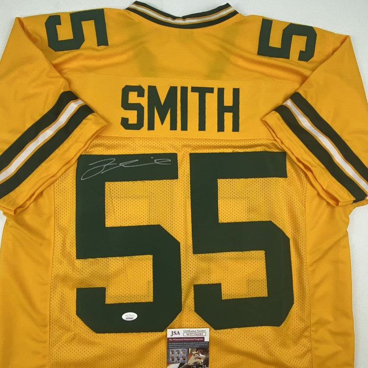 Autographed/Signed Za'Darius Smith Green Bay Yellow Football Jersey JSA COA