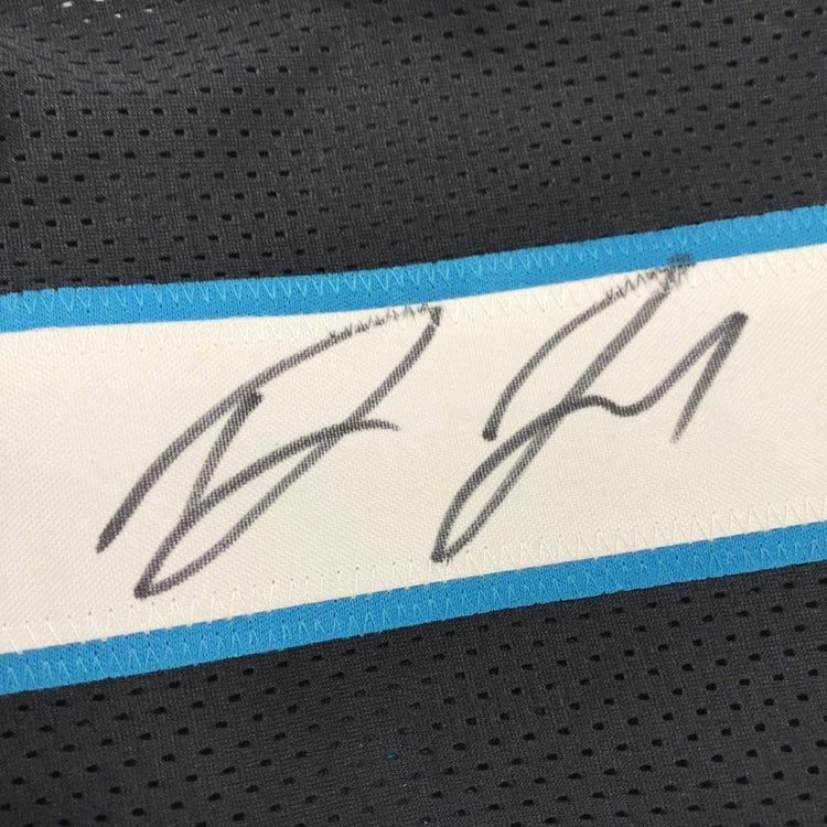 Framed Autographed/Signed Devin Funchess 33x42 Carolina Black Football Jersey JSA COA