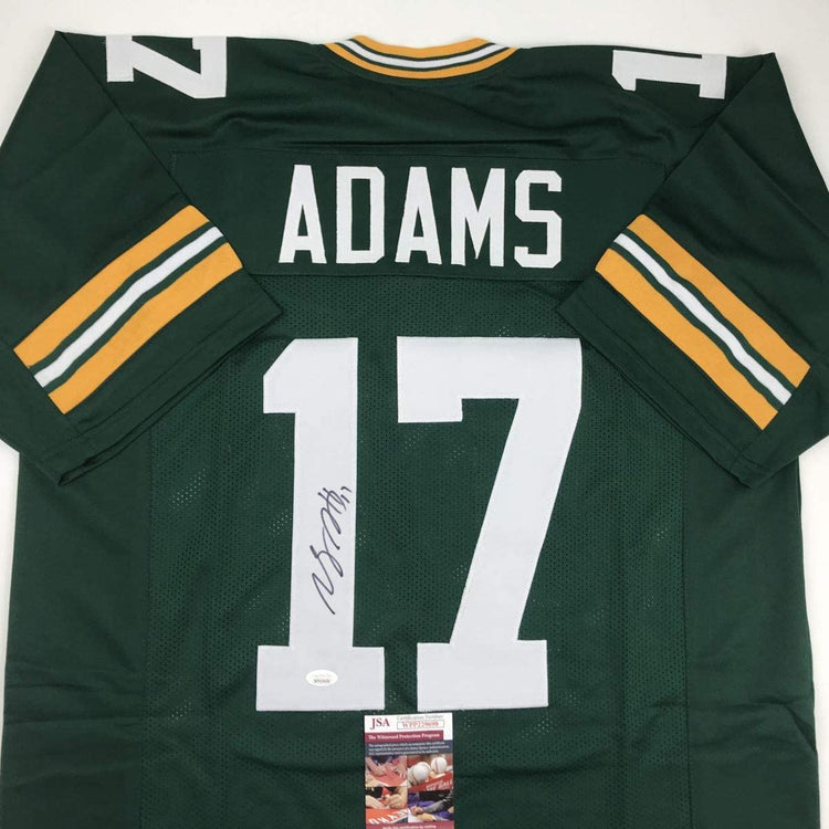 Autographed/Signed Davante Adams Green Bay Green Football Jersey JSA COA