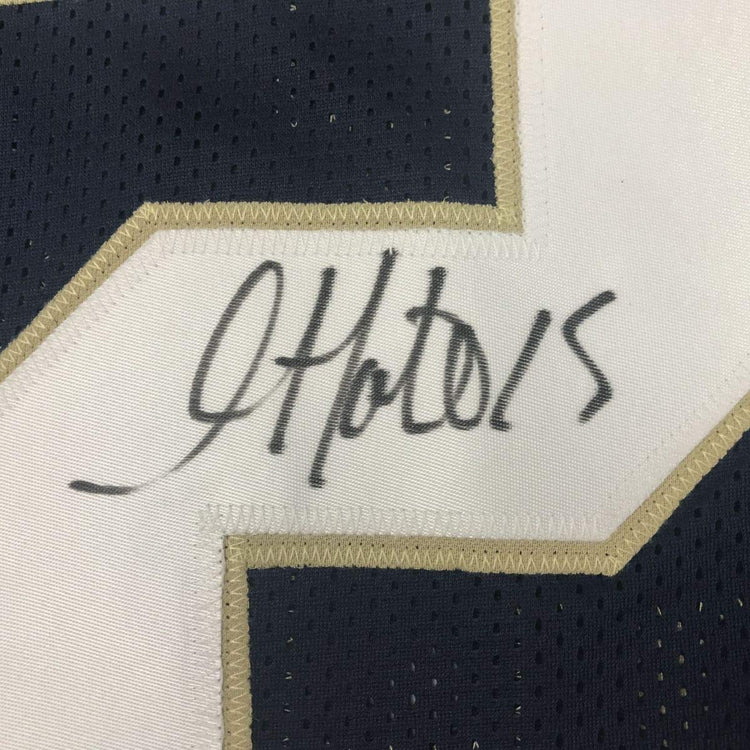 Autographed/Signed Golden Tate Notre Dame Blue College Football Jersey Beckett COA
