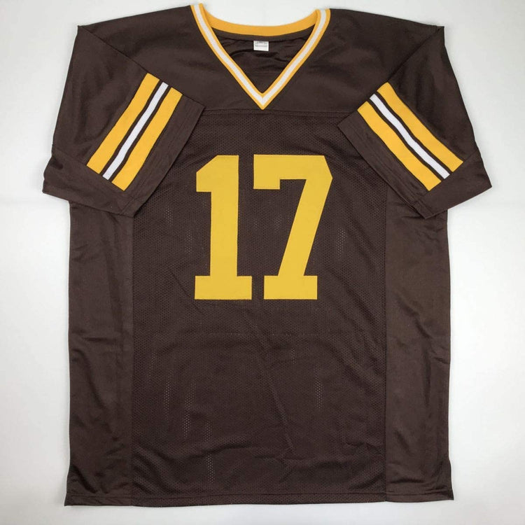Autographed/Signed Josh Allen Wyoming Brown College Football Jersey JSA COA