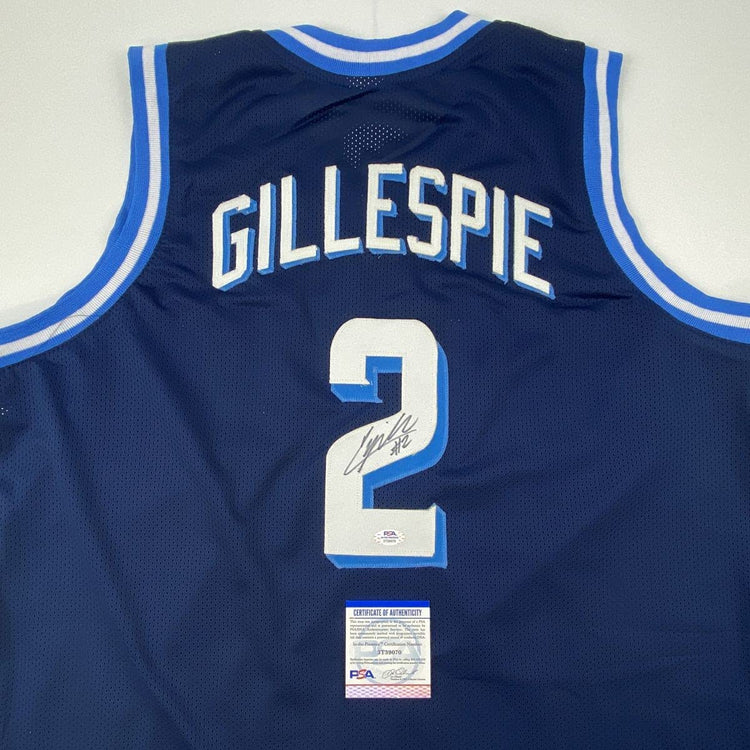 Autographed/Signed Collin Gillespie Villanova Blue College Basketball Jersey PSA/DNA COA