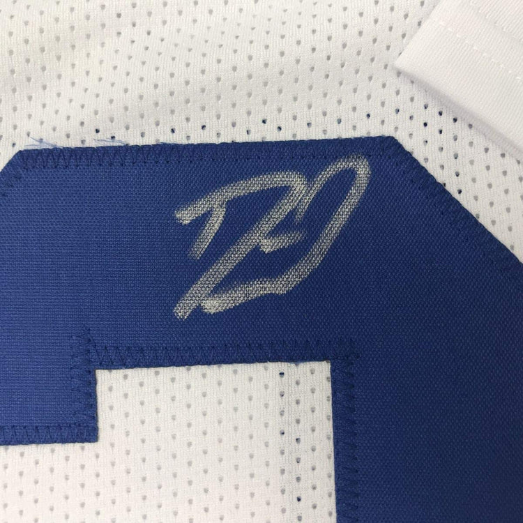 Autographed/Signed Darius Leonard Indianapolis White Football Jersey JSA COA