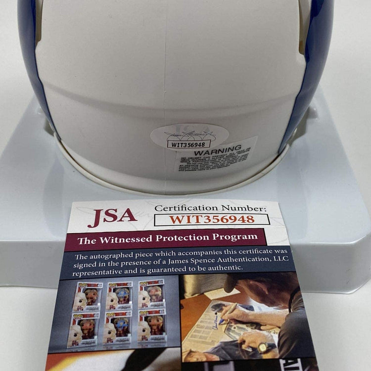 Autographed/Signed Aaron Donald Los Angeles Rams AMP Mini Football Helmet JSA COA