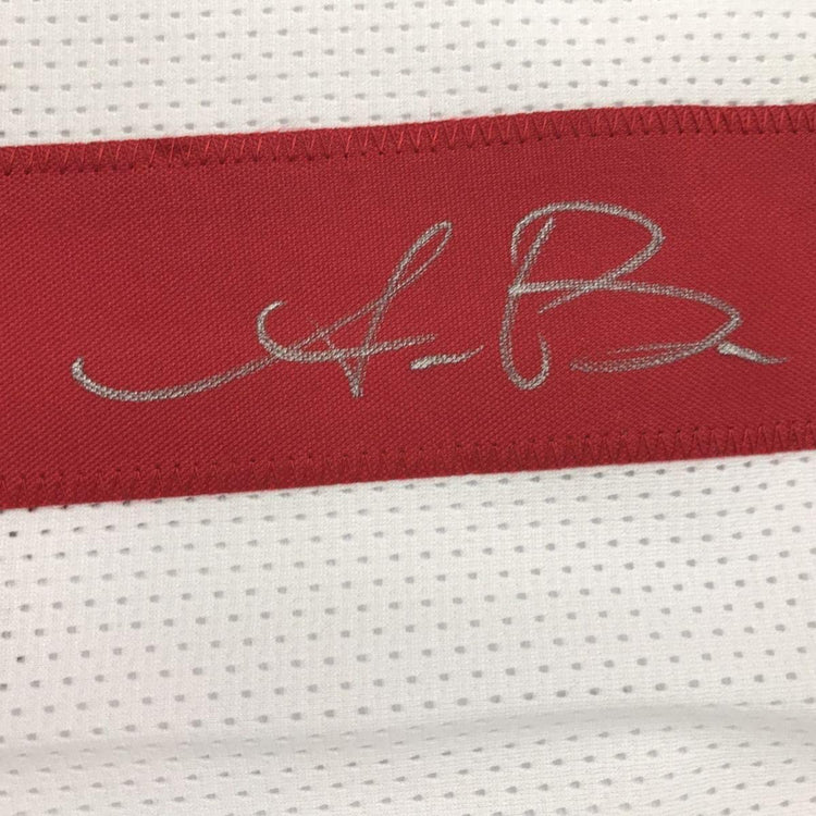 Framed Autographed/Signed AJ A.J. Brown 33x42 Ole Miss White College Football Jersey JSA COA