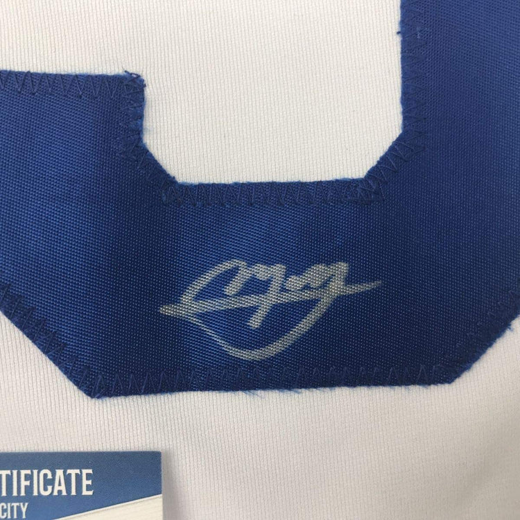 Framed Autographed/Signed Manny Machado 33x42 San Diego White Baseball Jersey Beckett BAS COA