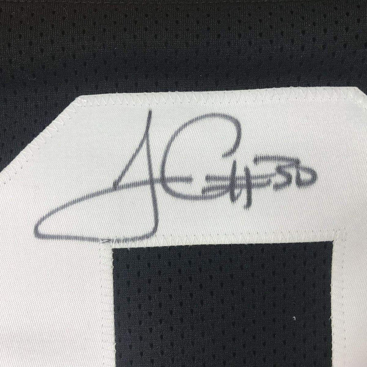 Framed Autographed/Signed James Conner 33x42 Pittsburgh Black Football Jersey Beckett BAS COA