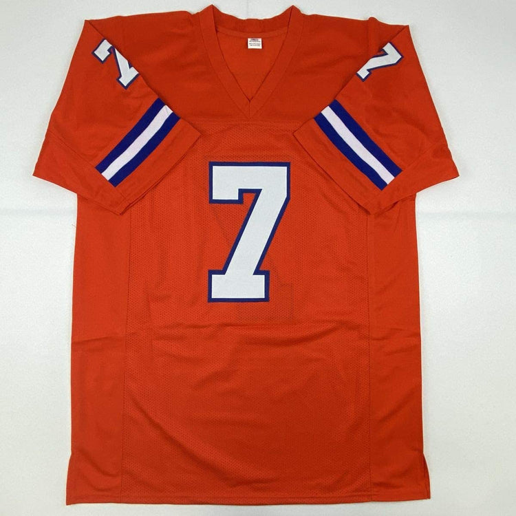 Autographed/Signed Craig Morton Denver Orange Football Jersey JSA COA