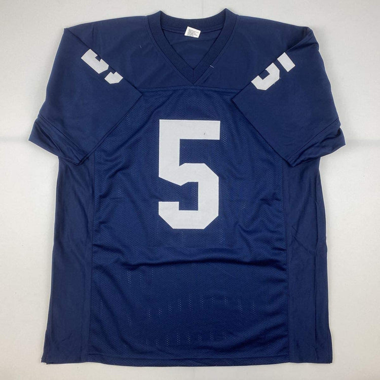 Autographed/Signed Paul Hornung Notre Dame Blue College Football Jersey JSA COA