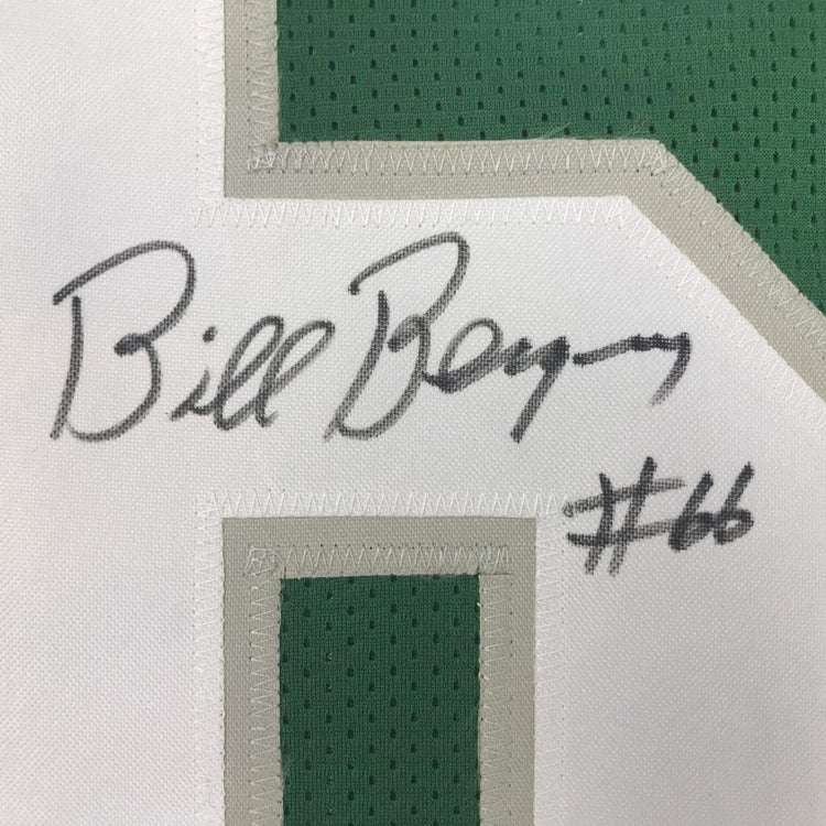 Framed Autographed/Signed Bill Bergey 33x42 Philadelphia Green Football Jersey JSA COA