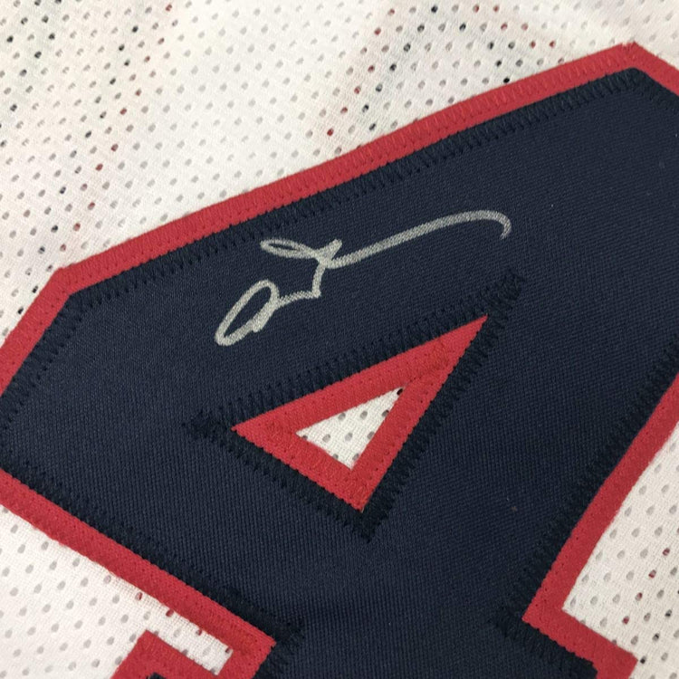 Autographed/Signed Allen Iverson United States USA White Olympics Basketball Jersey JSA COA