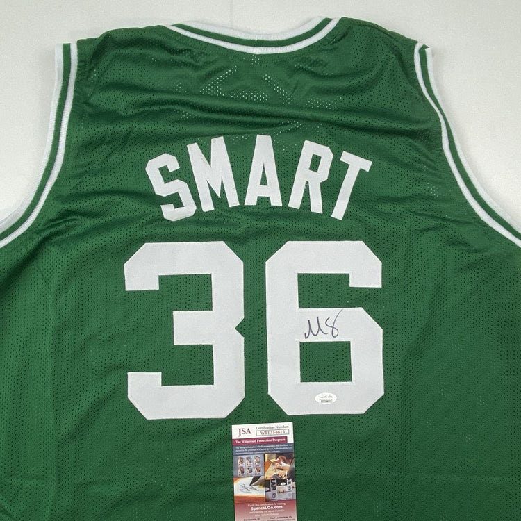 Autographed/Signed Marcus Smart Boston Green Basketball Jersey JSA COA