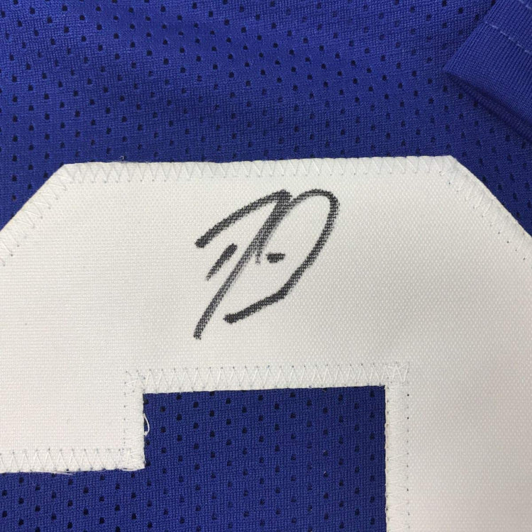 Autographed/Signed Darius Leonard Indianapolis Blue Football Jersey JSA COA
