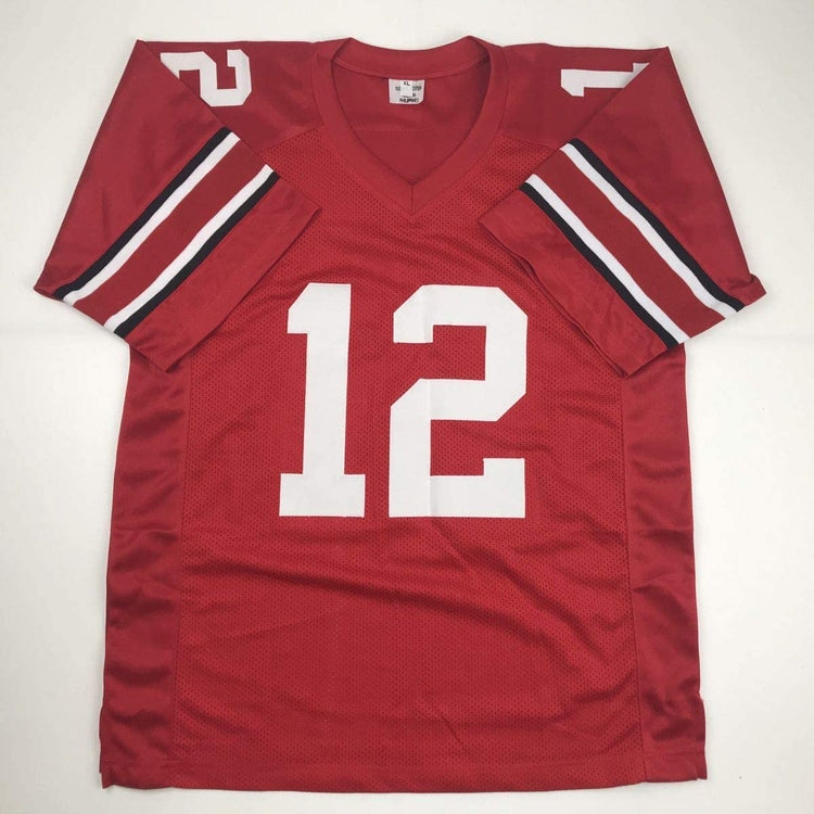 Autographed/Signed Cardale Jones Ohio State Red College Football Jersey JSA COA