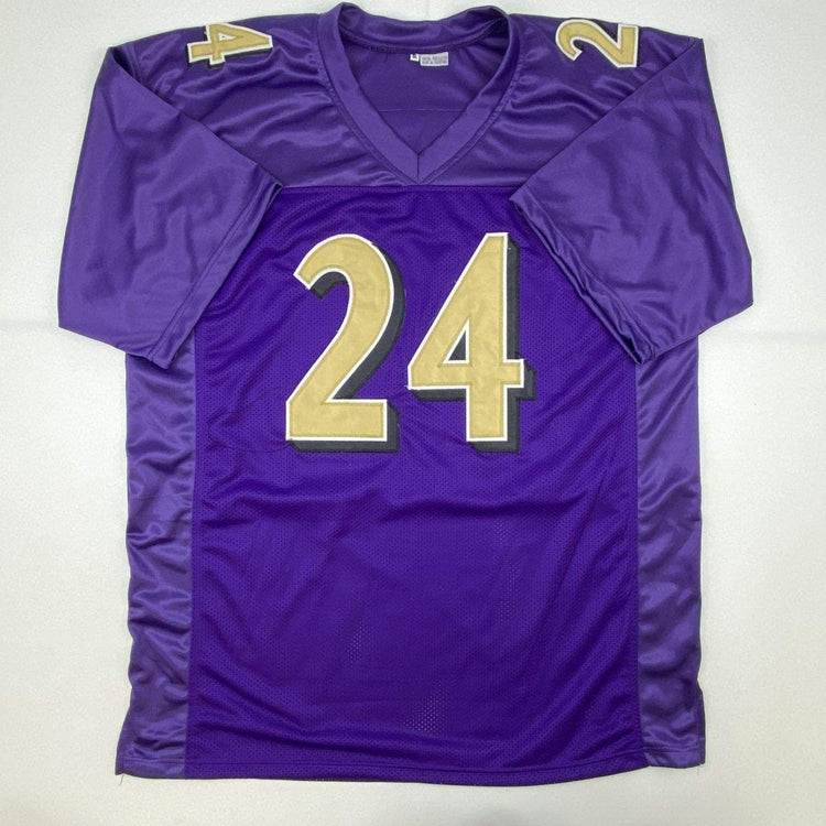 Autographed/Signed Marcus Peters Baltimore Color Rush Football Jersey JSA COA