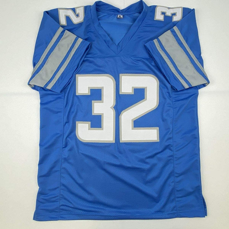 Autographed/Signed D'Andre Swift Detroit Blue Football Jersey JSA COA