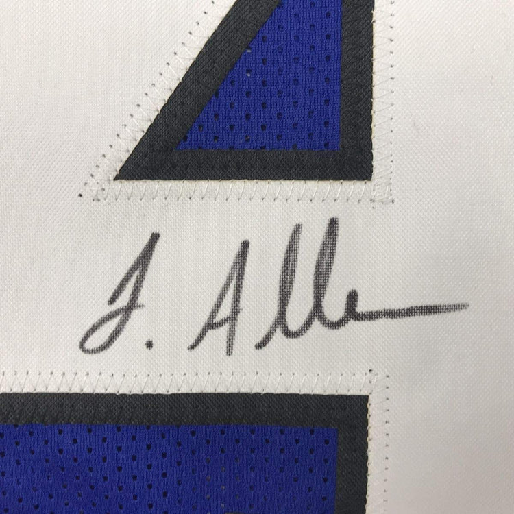Framed Autographed/Signed Josh Allen 33x42 Kentucky Blue College Football Jersey JSA COA