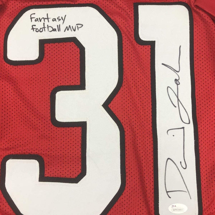 Framed Autographed/Signed David Johnson Fantasy Football MVP 33x42 Arizona Red Football Jersey JSA COA