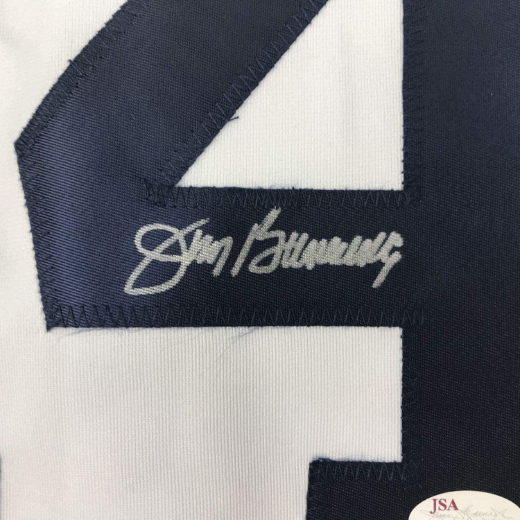 Autographed/Signed Jim Bunning Detroit White Baseball Jersey JSA COA