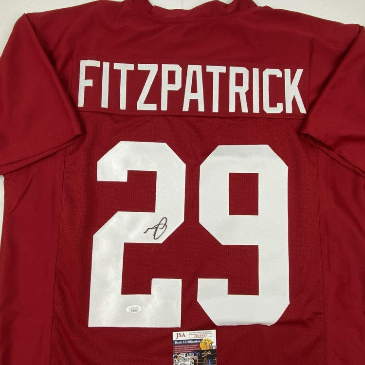 Autographed/Signed Minkah Fitzpatrick Alabama Red College Football Jersey JSA COA