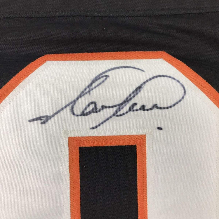 Framed Autographed/Signed Mark Recchi 33x42 Philadelphia Black Hockey Jersey Beckett BAS COA
