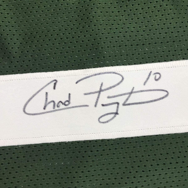 Framed Autographed/Signed Chad Pennington 33x42 New York Green Football Jersey Beckett BAS COA