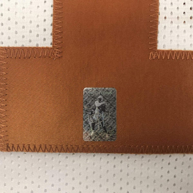 Framed Autographed/Signed Vince Young 33x42 Texas White College Football Jersey GTSM COA Holo Only