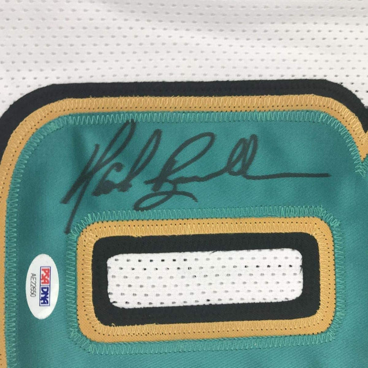 Framed Autographed/Signed Mark Brunell 33x42 Jacksonville White Football Jersey PSA/DNA COA
