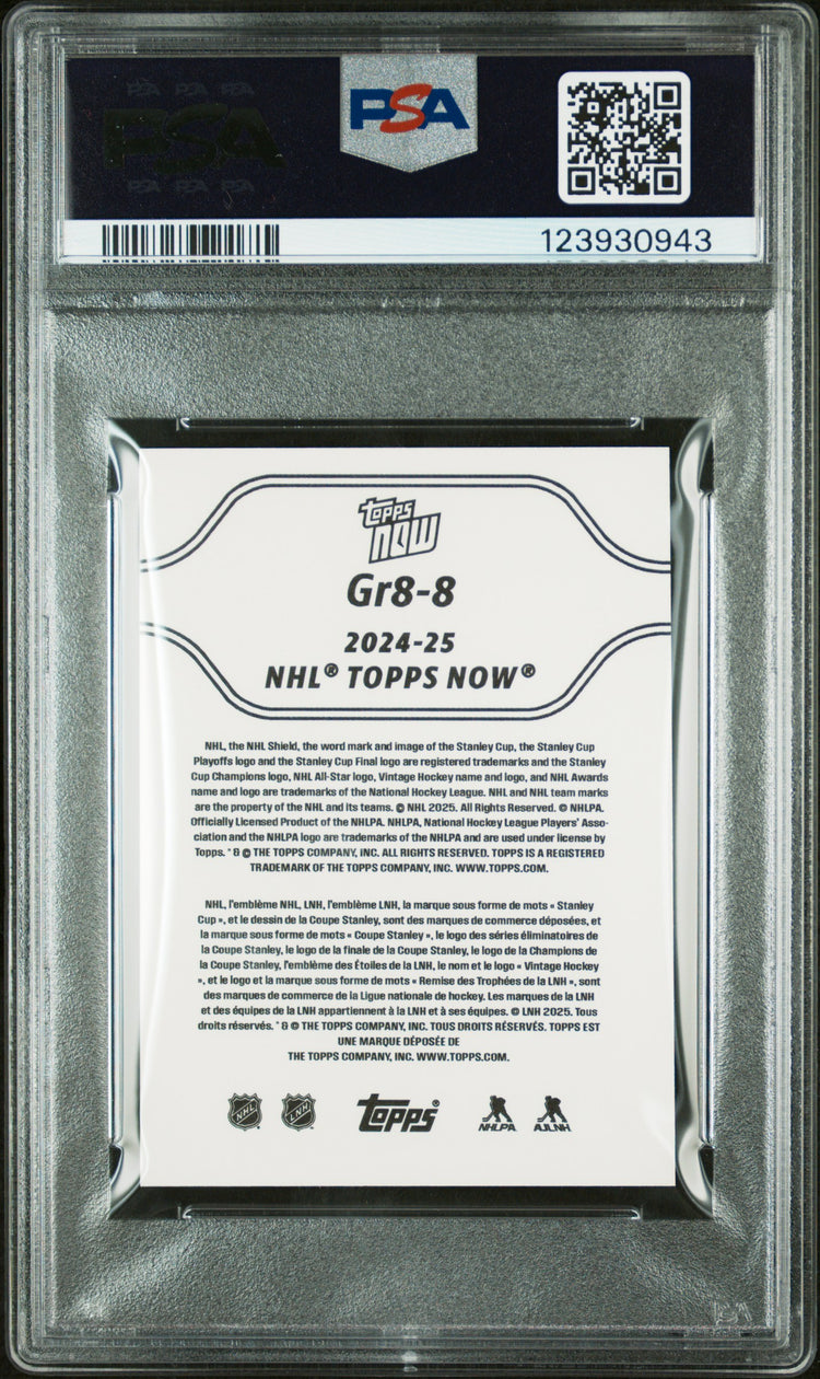 Graded 2024 Topps Now Alex Ovechkin #8 The GR8 Chase Sticker Hockey Card PSA 8 Near Mint