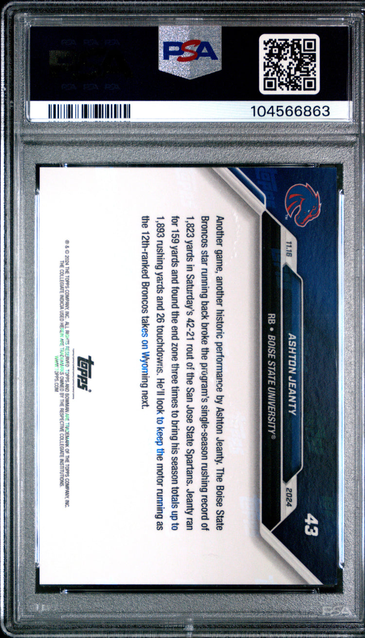 Graded 2024 Topps Bowman U Now Ashton Jeanty #43 Rookie RC Football Card PSA 9 Mint