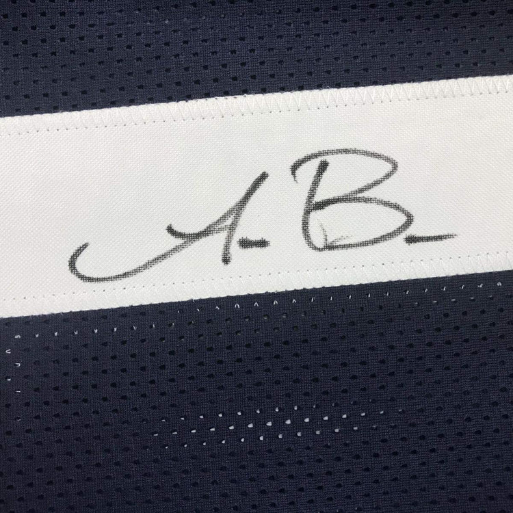 Framed Autographed/Signed AJ A.J. Brown 33x42 Ole Miss Blue College Football Jersey JSA COA