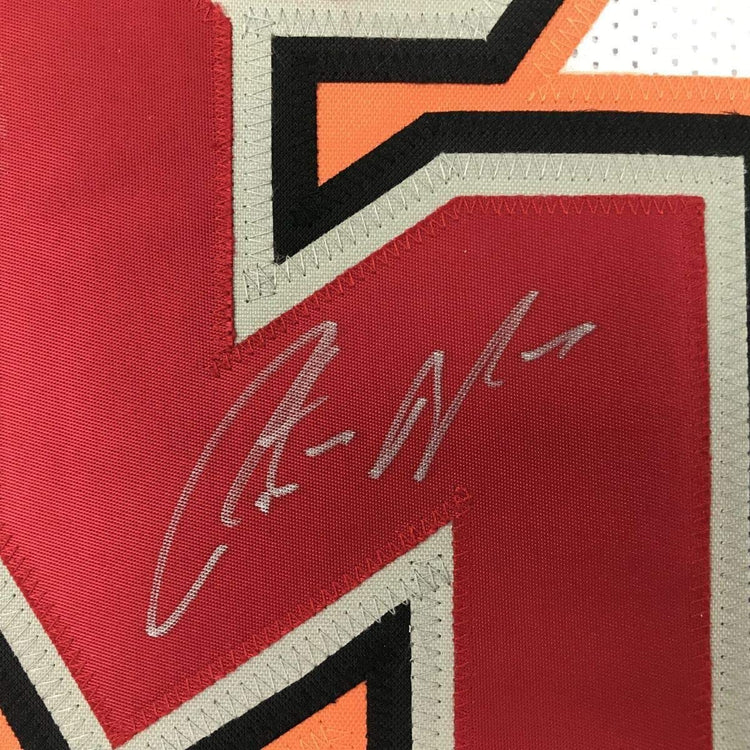 Framed Autographed/Signed Peyton Barber 33x42 Tampa Bay White Football Jersey PSA/DNA COA