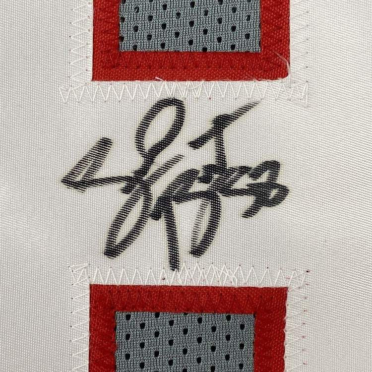 Framed Autographed/Signed Shaquil Shaq Barrett 33x42 Tampa Bay Pewter Grey Football Jersey PSA/DNA COA