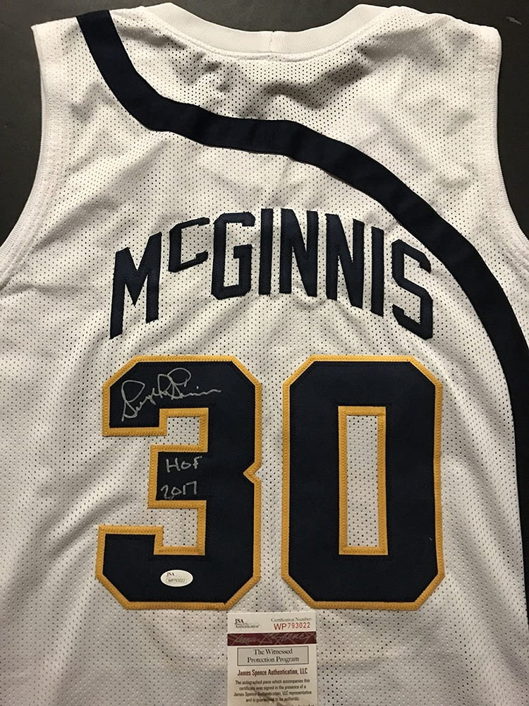 Autographed/Signed George McGinnis"HOF 17" Indiana White Basketball Jersey JSA COA