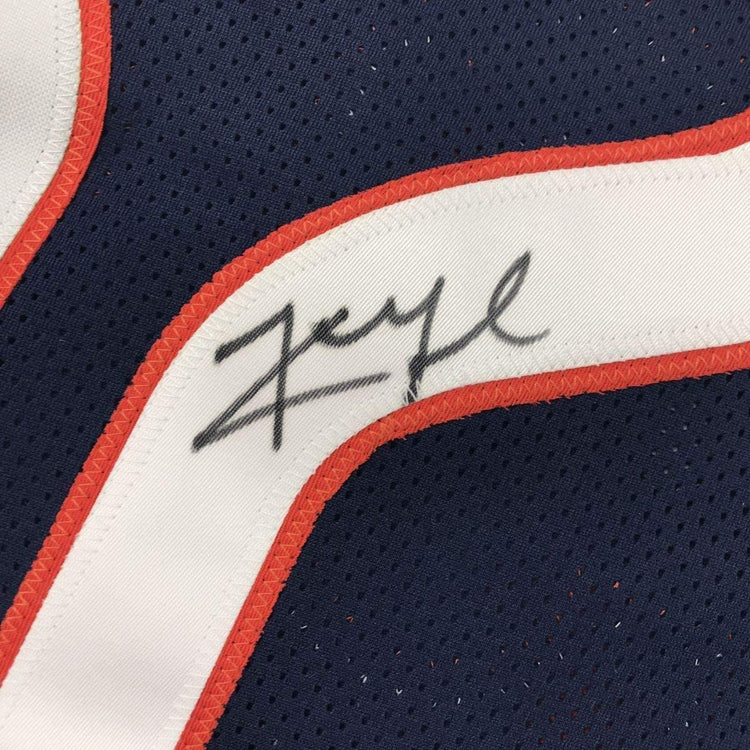 Framed Autographed/Signed Khalil Mack 33x42 Chicago Blue Football Jersey Beckett BAS COA