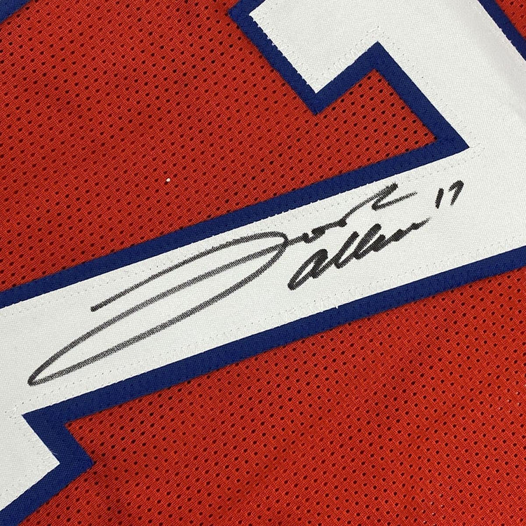 Autographed/Signed Josh Allen Buffalo Red Football Jersey Beckett BAS COA