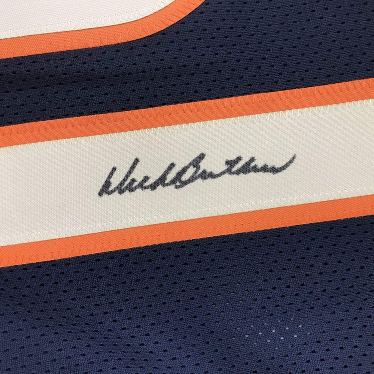 Autographed/Signed Dick Butkus Chicago Blue Football Jersey JSA COA