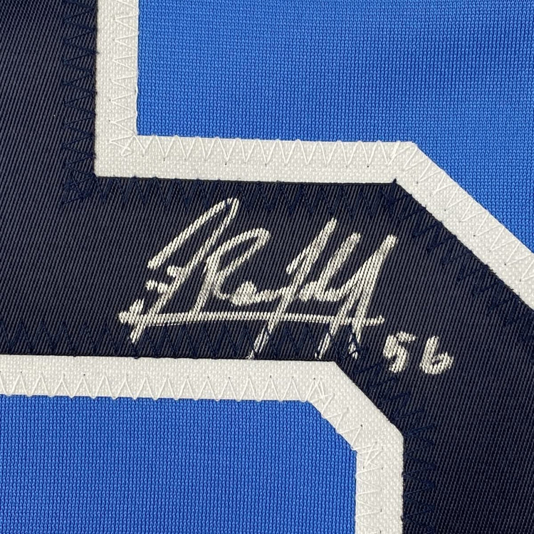 Framed Autographed/Signed Randy Arozarena 33x42 Tampa Bay Light Blue Baseball Jersey JSA COA