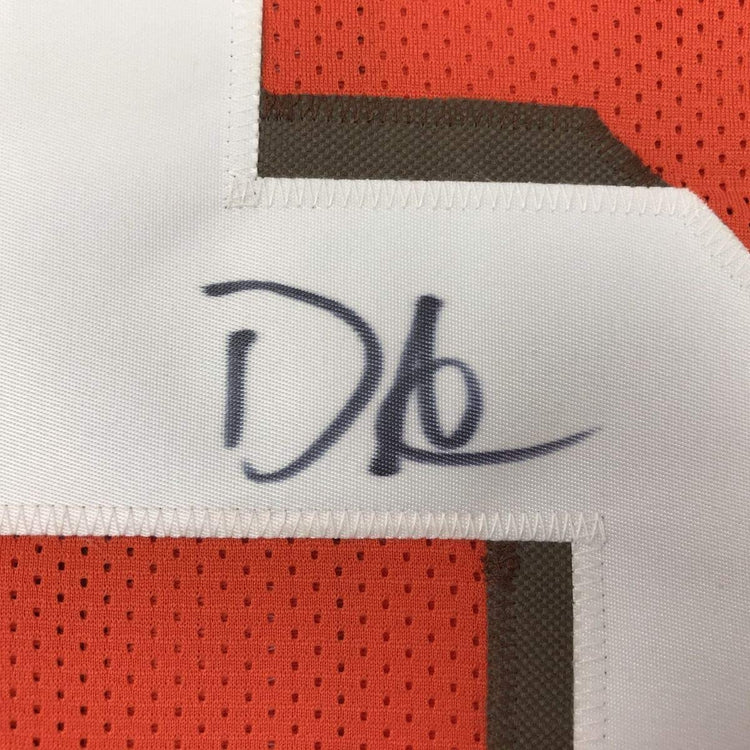 Framed Autographed/Signed David Njoku 33x42 Cleveland Orange Football Jersey PSA/DNA COA