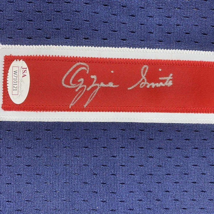 Autographed/Signed Ozzie Smith St. Louis Blue M&N Baseball Jersey JSA COA
